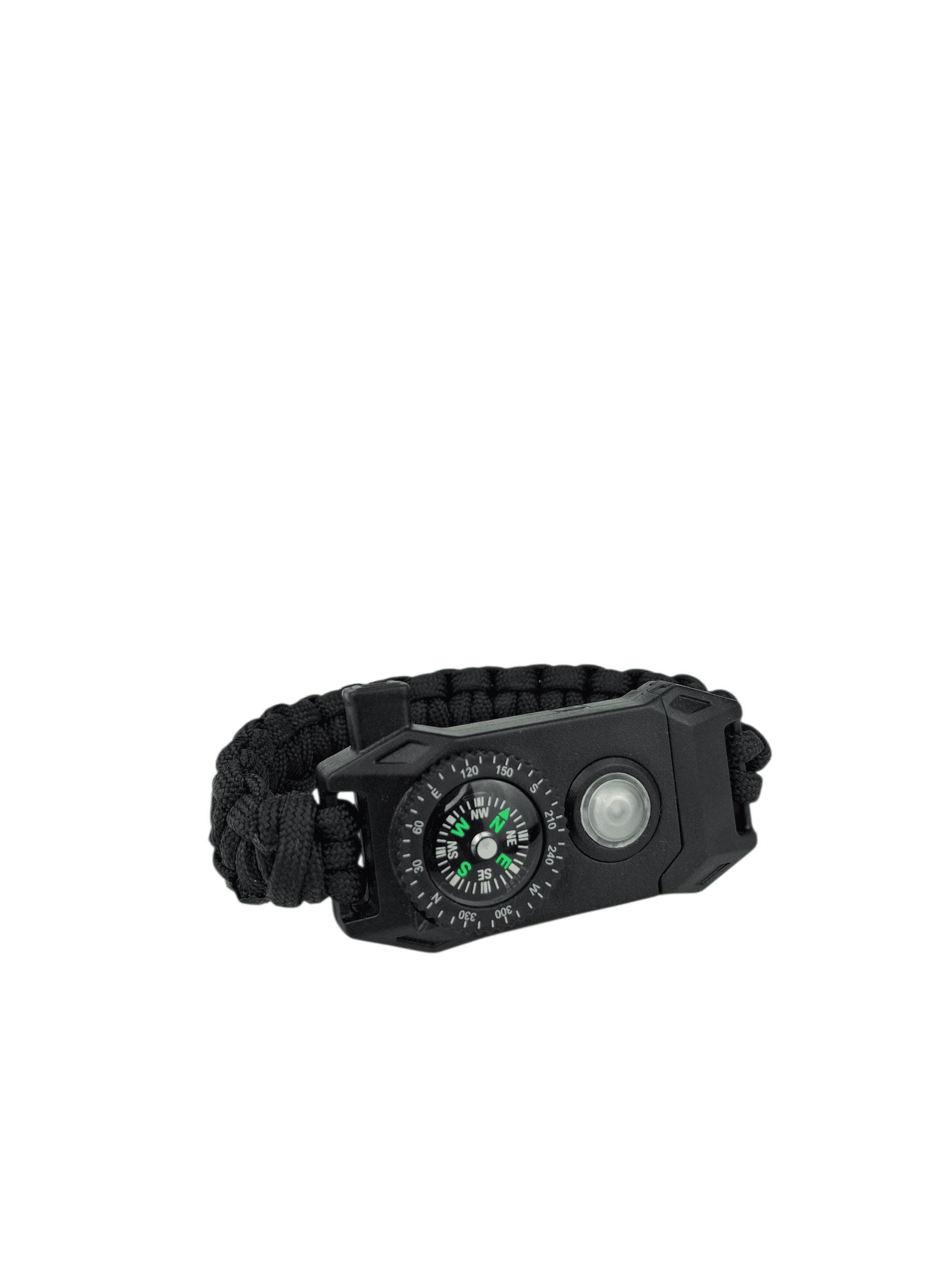 Pusulalı Işıklı Paracord Bileklik Siyah
