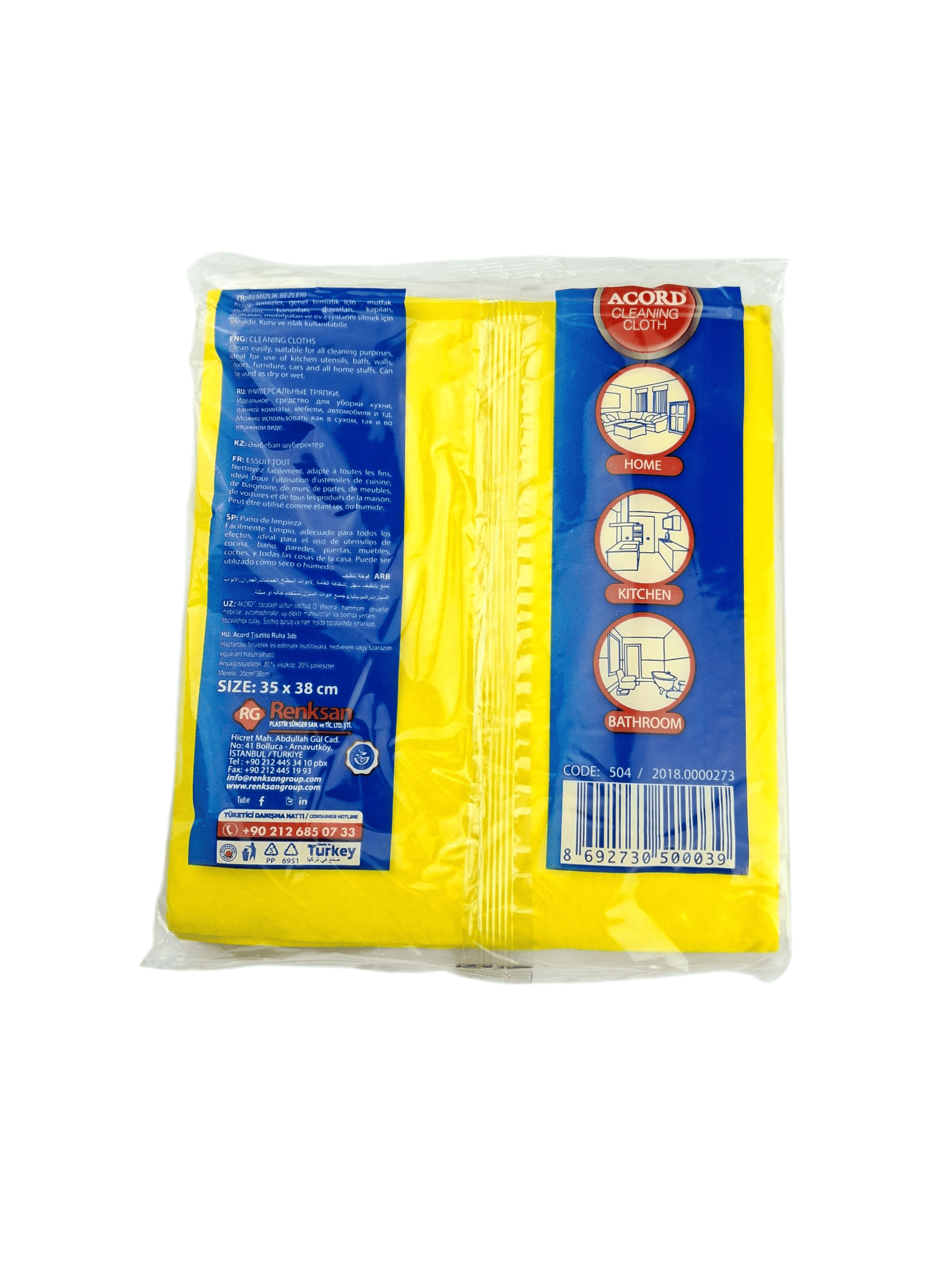 Acord Temizlik Bezi 3'lü 35x38