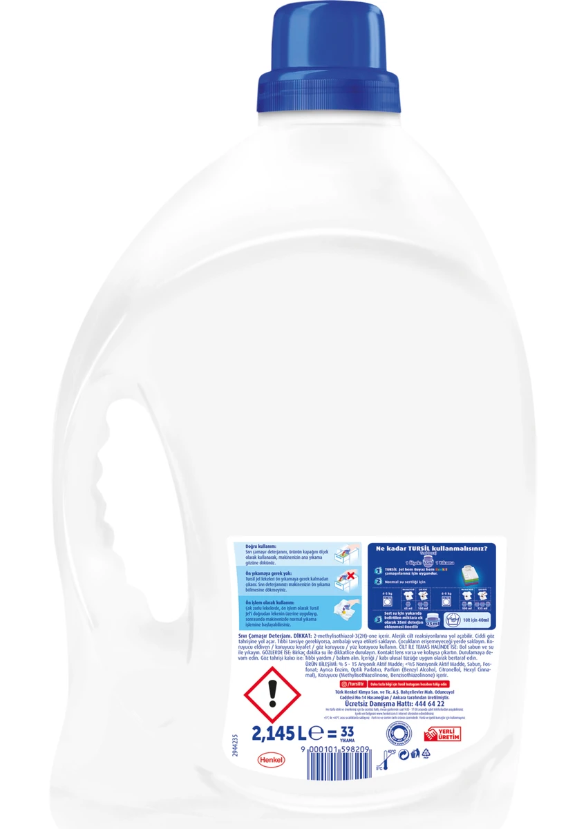 Tursil Jel Yoğun Ferahlık Kötü Koku Karşıtı 33 Yıkama