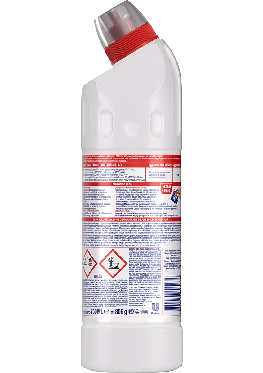 Domestos Yoğun Kıvamlı Çamaşır Suyu Kar Beyazı 750 ml
