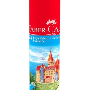 Faber-Castell Kuru Boya Kalemi, Kırmızı Metal Tüp Kutu, 24 Renk -