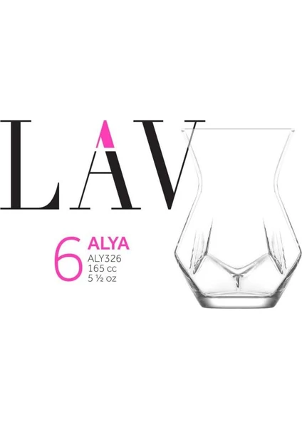 Lav Alya Çay Bardağı 6'lı Yeni Model Modern Bardak