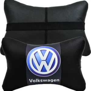 Volkswagen 2'li Lüx Ortopedik Oto Boyun Yastığı (Dijital Deri Baskı)
