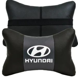 Hyundai 2'li Lüx Ortopedik Oto Boyun Yastığı (Dijital Deri Baskı)