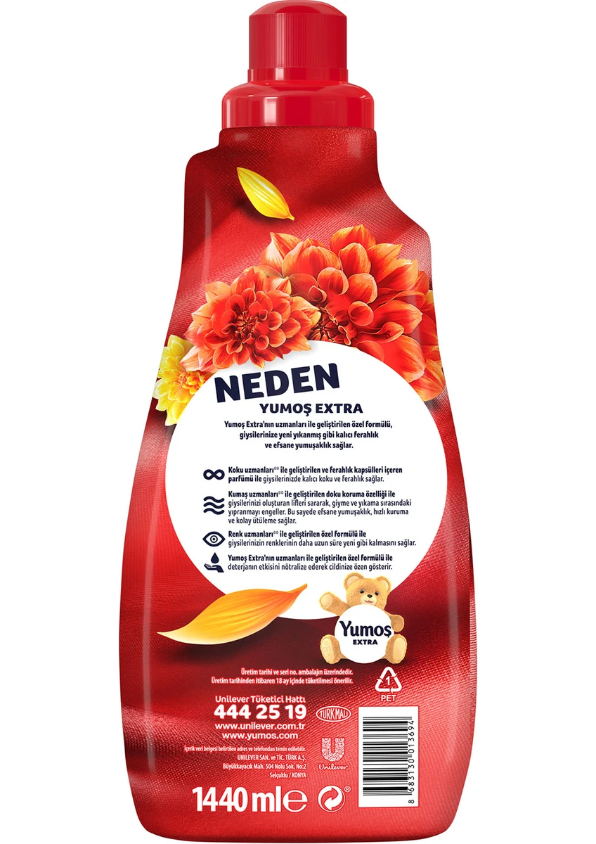 Yumoş Extra Konsantre Çamaşır Yumuşatıcı Amber 1440 ml 60 Yıkama