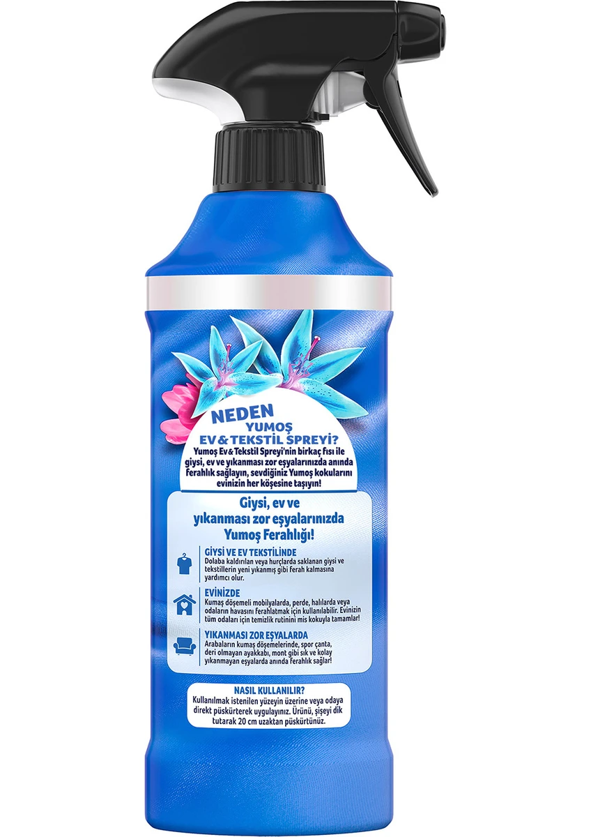 Yumoş Ev ve Tekstil Spreyi Lilyum Yıkanması Zor Eşyalar İçin 450 ml