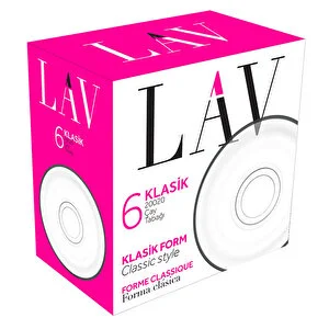 Lav Çay Tabağı 6'lı Set Klasik Tasarım 24 mm Yükseklik Mutfak Kullanımı için Şık