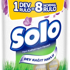 Solo Kağıt Havlu Dev Rulo 1'Li Paket – Yüksek Emicilik - PazarAfyon