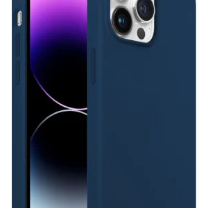 iPhone 14 Pro Max Rubber Fit Kılıf Navy Blue - Lacivert