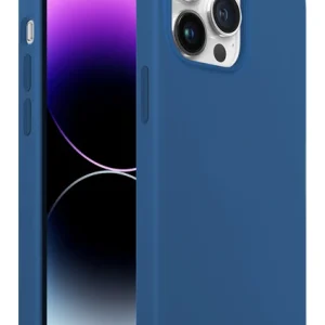 iPhone 14 Pro Max Rubber Fit Kılıf Mid Blue - Gece Mavisi