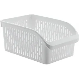 Beyaz Plastik Çok Amaçlı Organizer Sepet-Delikli Tasarım-Mutfak& Banyo Düzenleyici