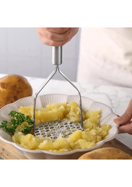 Saplı Metal Patates Ezici- Mutfak Pratik Eşya / Patates Püresi