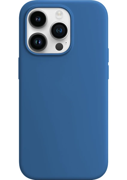 iPhone 14 Pro Rubber Fit Kılıf Mid Blue - Gece Mavisi