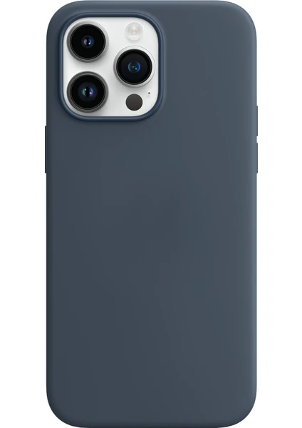 iPhone 14 Pro Rubber Fit Kılıf Storm Blue - Koyu Mavi