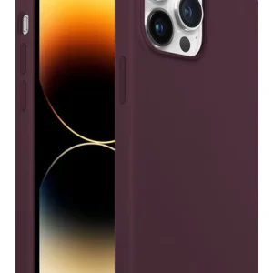 iPhone 14 Pro Rubber Fit Kılıf Wine Red - Vişne Çürüğü