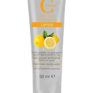 Claderm Limon Özlü Yüz Maskesi - Canlandırıcı ve Aydınlatıcı Kil Maskesi, 50 ml, Tüm Cilt Tipleri için Gözenekleri Temizleyen