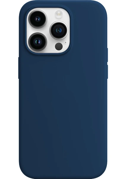 iPhone 14 Pro Rubber Fit Kılıf Navy Blue - Lacivert
