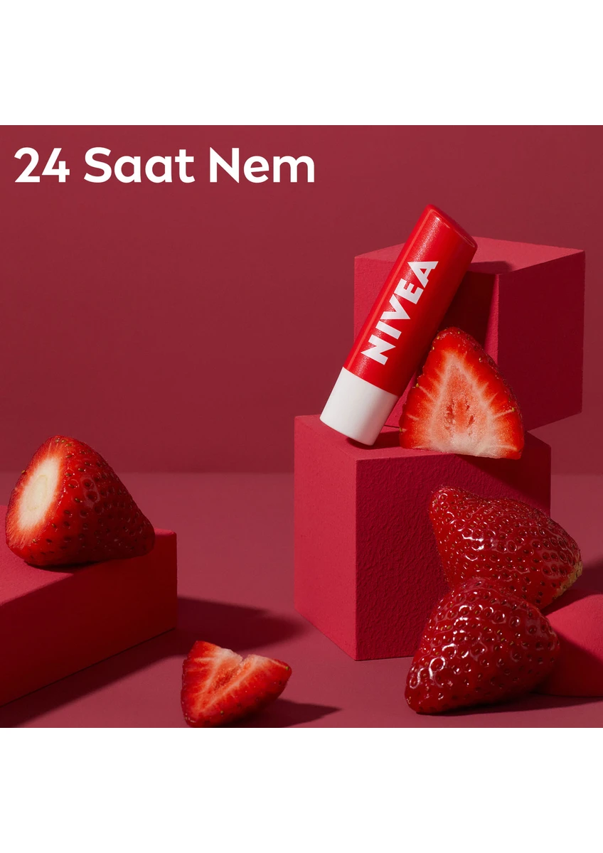 Nivea Çilek Dudak Bakım Kremi 4,8gr,24 Saat Nem