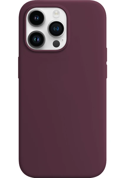 iPhone 14 Pro Max Rubber Fit Kılıf Wine Red - Vişne Çürüğü