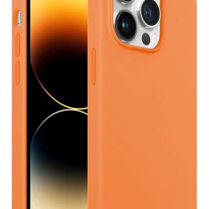 iPhone 14 Pro Rubber Fit Kılıf Light Orange - Turuncu