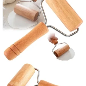 Ahşap Saplı Rulo Hamur Açıcı Merdane Pürüzsüz Oklava