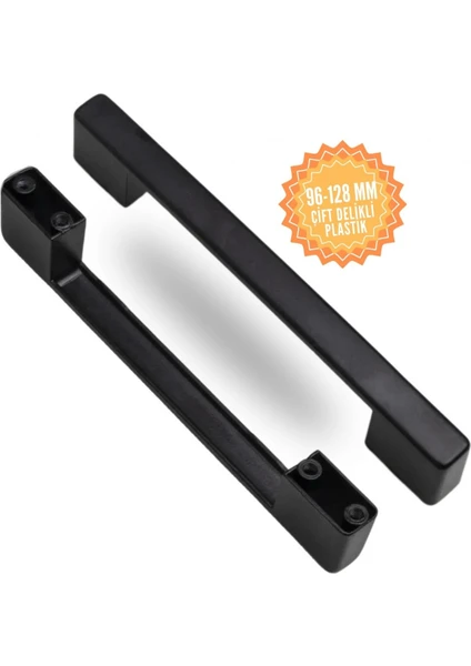 Plastik Köprü Siyah Çift Delikli Çekmece Kulpu Lüks (ADET)