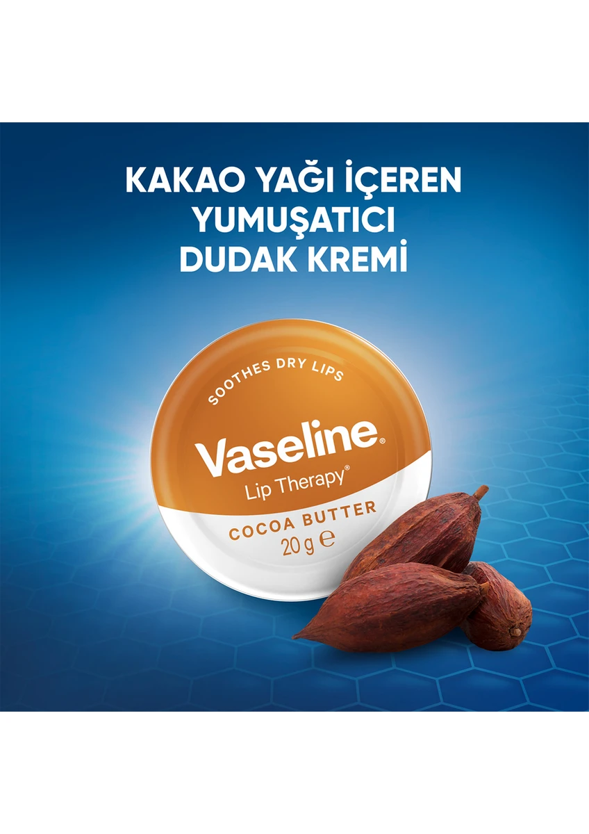 Vaseline Lip Therapy Yumuşatıcı Dudak Kremi Kakao Yağı 20 G