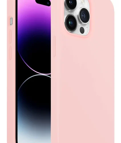 iPhone 14 Pro Max Rubber Fit Kılıf Pink - Pembe