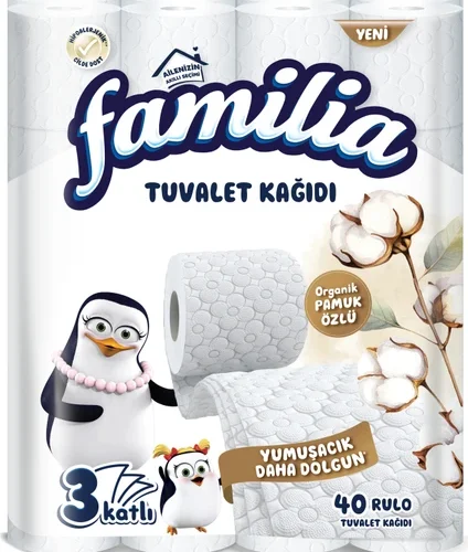 Familia Organik Pamuk Özlü Tuvalet Kağıdı 40 Rulo - PazarAfyon
