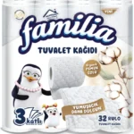 Familia Plus 32 Rulo 3 Katlı Beyaz Tuvalet Kağıdı - %100 Saf Selüloz - PazarAfyon