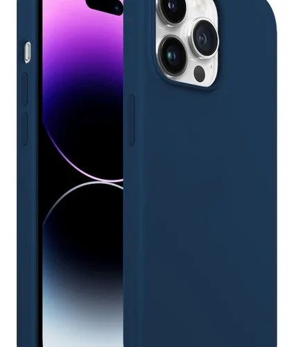 iPhone 14 Pro Max Rubber Fit Kılıf Navy Blue - Lacivert