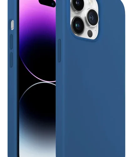 iPhone 14 Pro Max Rubber Fit Kılıf Mid Blue - Gece Mavisi