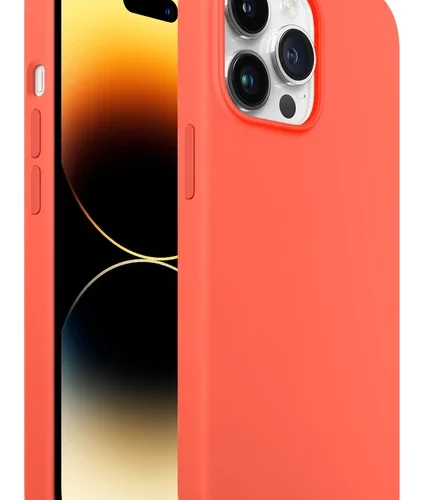 iPhone 14 Pro Rubber Fit Kılıf Nectarine - Şeftali