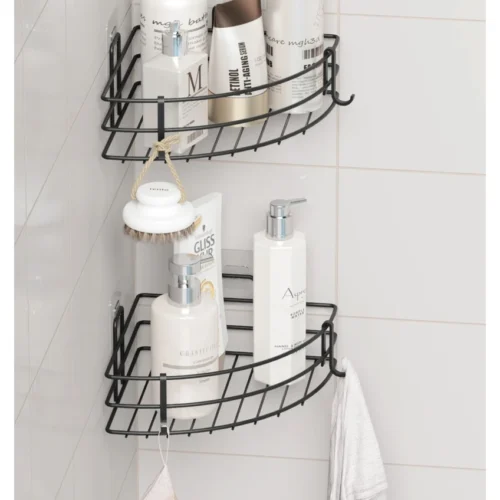 2'li Set Banyo Köşeliği Köşe Rafı Duş Şampuanlık