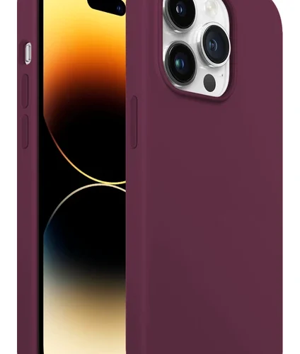 iPhone 14 Pro Rubber Fit Kılıf Plum - Eflatun