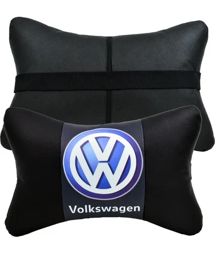 Volkswagen 2'li Lüx Ortopedik Oto Boyun Yastığı (Dijital Deri Baskı)