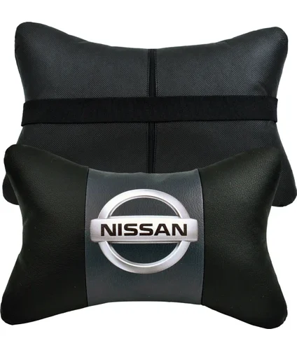 Nissan 2'li Lüx Ortopedik Oto Boyun Yastığı (Dijital Deri Baskı)