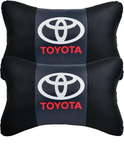 Toyota 2'li Lüx Ortopedik Oto Boyun Yastığı (Dijital Deri Baskı)