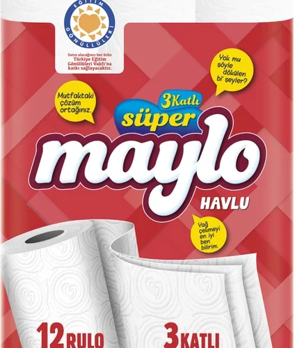 Maylo 3 Katlı 12'li Kağıt Havlu - PazarAfyon