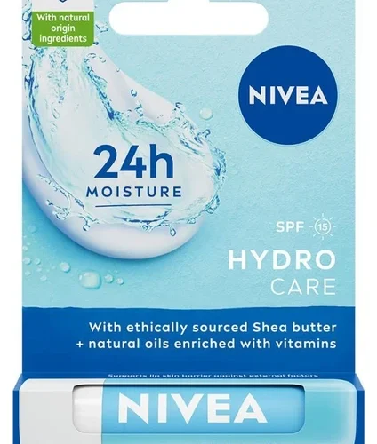 Nivea Dudak Bakım Kremi Hydro Care, 24 Saat Nem 4,8 gr