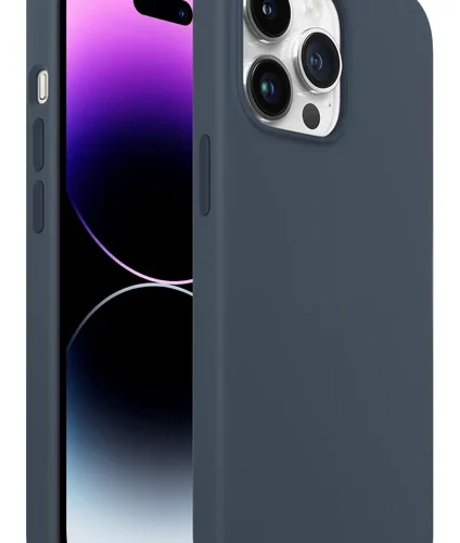 iPhone 14 Pro Max Rubber Fit Kılıf Storm Blue - Koyu Mavi