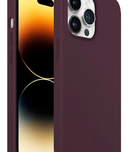 iPhone 14 Pro Rubber Fit Kılıf Wine Red - Vişne Çürüğü