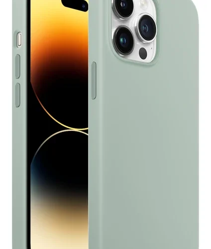 iPhone 14 Pro Rubber Fit Kılıf Succulent - Su Yeşili