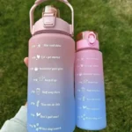 2 Li Motivasyon Su Matarası Su Şişesi Suluk 2 Lt 900ml Yavrulu Spor Salonu Su Şişesi