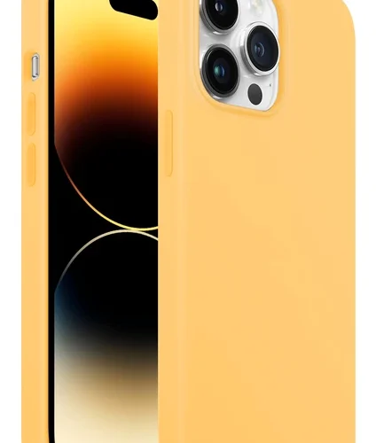 iPhone 14 Pro Rubber Fit Kılıf Yellow - Sarı