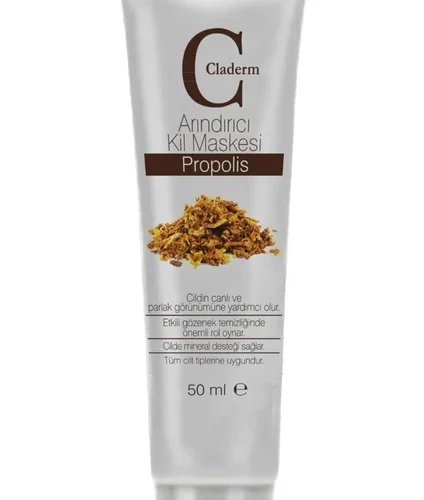 Claderm Propolis İçerikli Krem Yüz Maskesi 50 ml Tüm Cilt Tiplerine Uygun Nemlendirici ve Arındırıcı