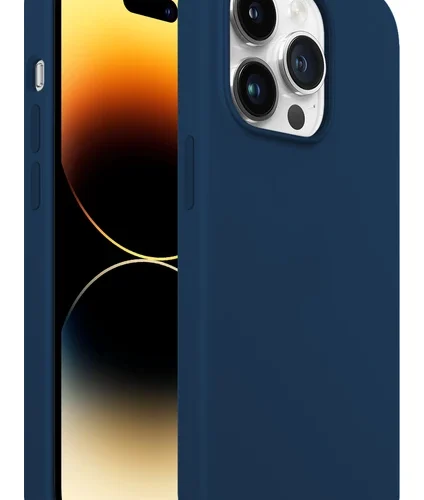 iPhone 14 Pro Rubber Fit Kılıf Navy Blue - Lacivert