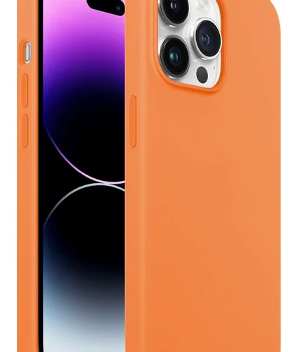 iPhone 14 Pro Max Rubber Fit Kılıf Light Orange - Açık Turuncu