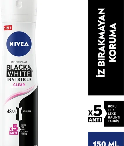Nivea Kadın Sprey Deodorant Black& White Invisible Clear 150ml