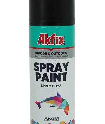 Akfix Akrilik Sprey Boya 400ml Mat Siyah